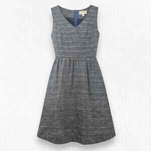Moulinette Soeurs Metallic Tweed Anthropologie Sleeveless Fit Flare Dress Size 6